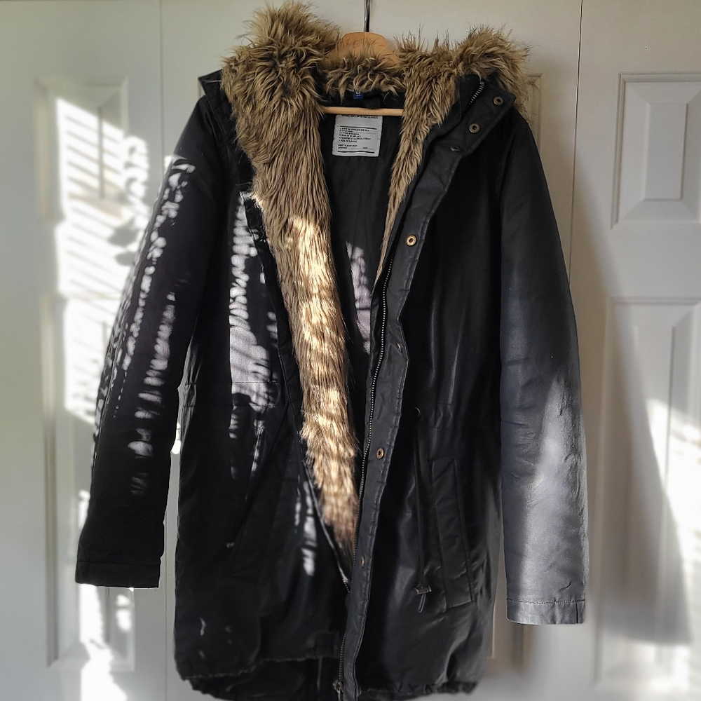 Faux-fur Hooded Parka Coat